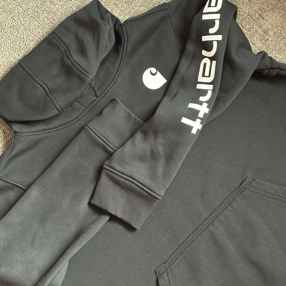 Carhartt Women's Midweight Logo Sleeve Graphic Sweatshirt Black Sz 2XL Oversized
